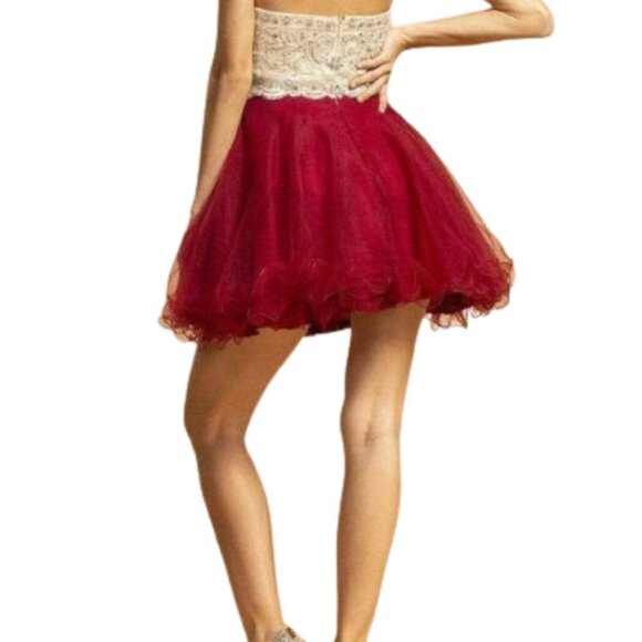 NWT Aspeed Design S2086 Cocktail Dress Tulle Red Size XS - Picture 4 of 8